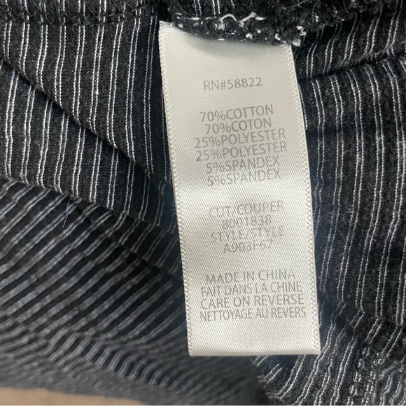 Max Studio Black White Striped Gray Ruched Tiered Cinched Waist Dress Size Large - Picture 4 of 6